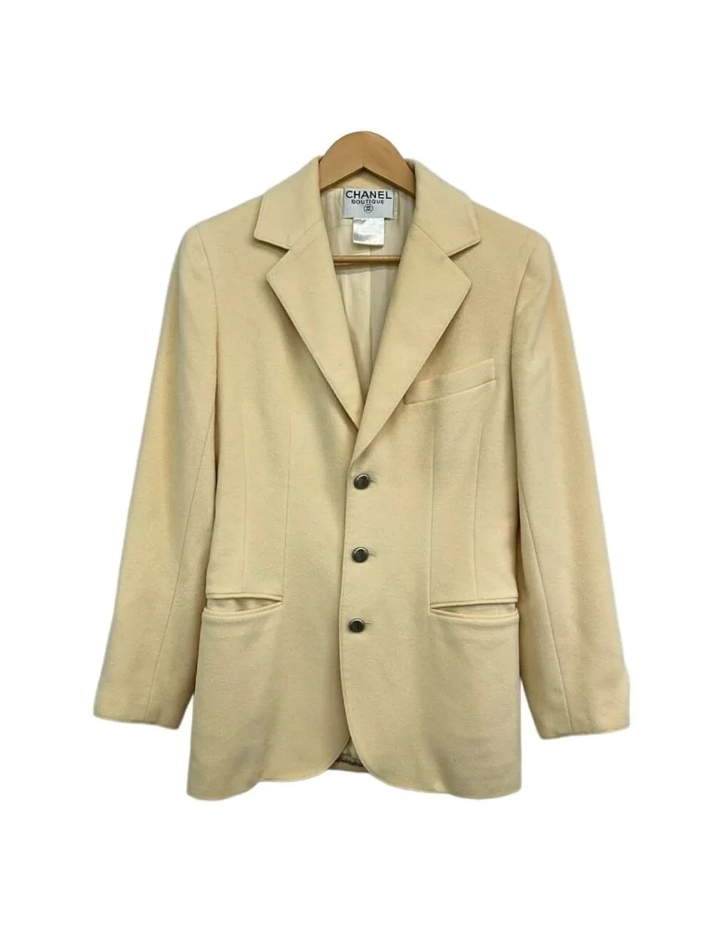 Chanel Jacket 38 M Ivory Long Sleeve Autumn Winter
